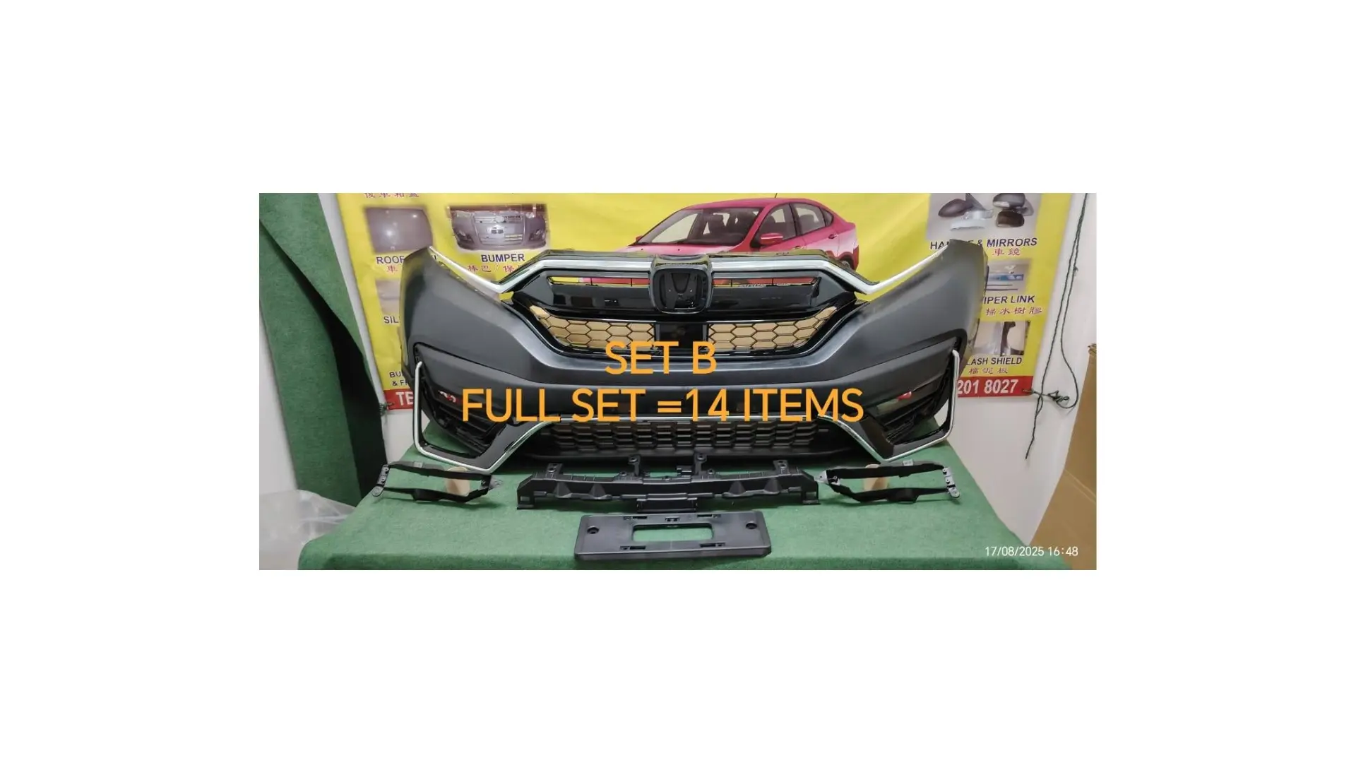 BUMPER,SET,W/GRILLE , HONDA CRV 21 TME FACELIFT FRONT -AFTERMARKET *SET B**W/BRACKET*14 ITEMS*
